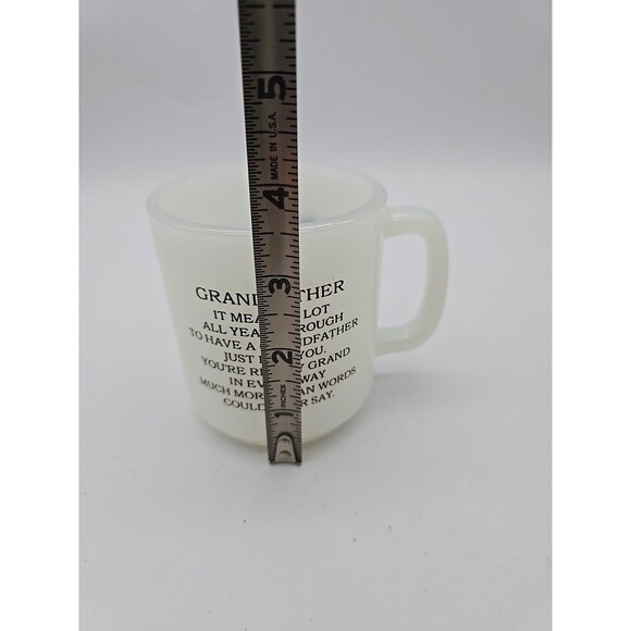 Vintage Grandpa Coffee Mug Milk Glass by Glasbake - Picture 7 of 9